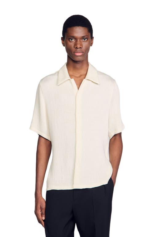 Sandro Crinkled Shirt In Optic White