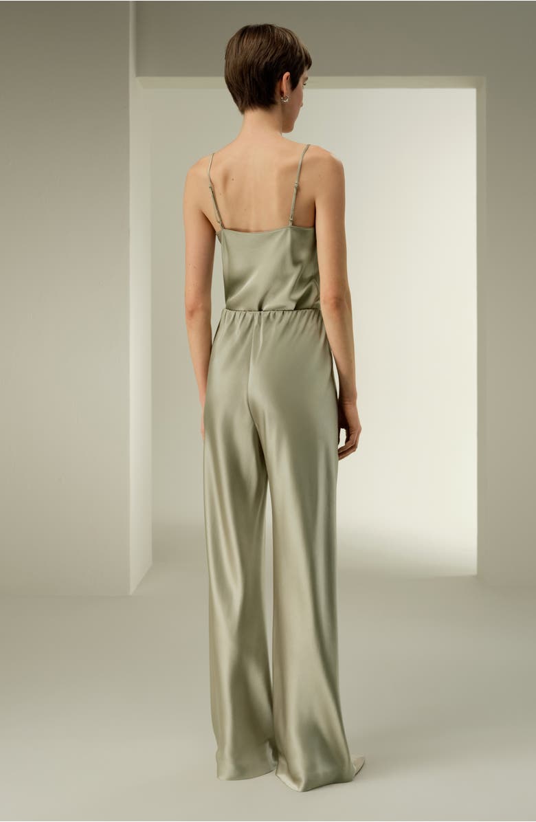 Lilysilk Women's Straight-Leg Silk Satin Pants, Alternate, color, Artichoke