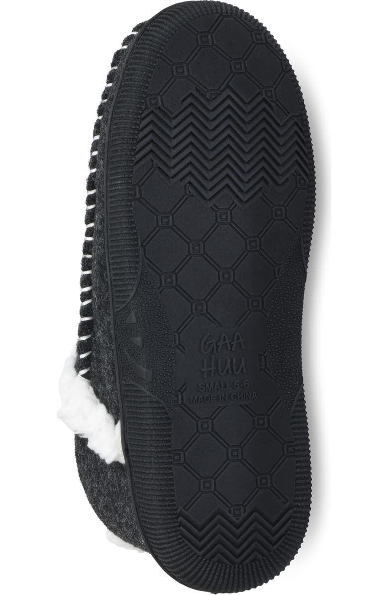 GAAHUU Faux Fur Moc Toe Slipper, Alternate, color, Black