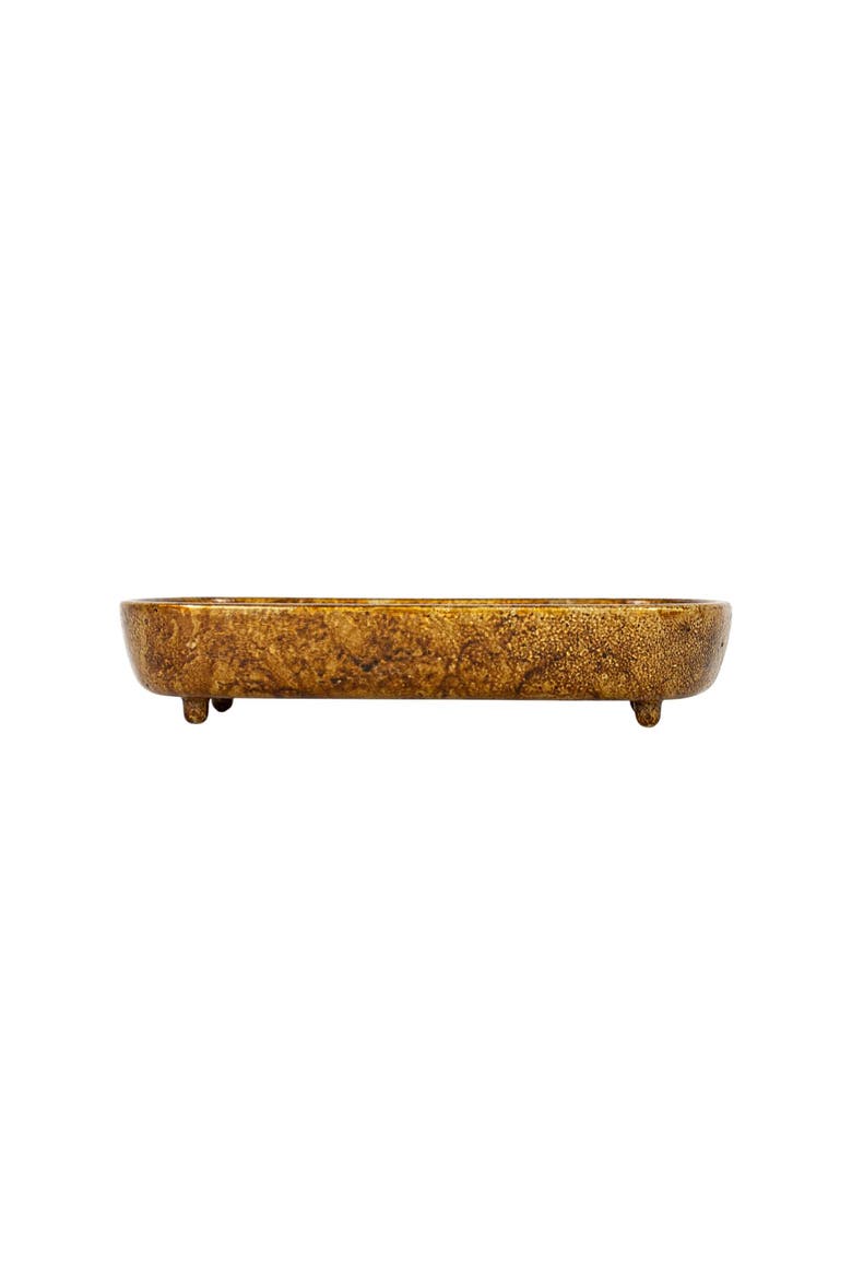 Antique Ball Footed Vanity Tray Brass Cast Iron Countertop Organizer, Main, color, Gold