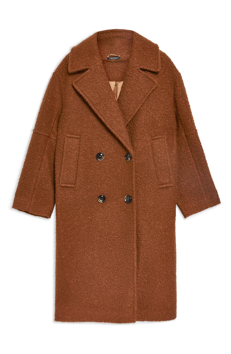 Topshop Bouclé Button Front Coat, Alternate, color, 