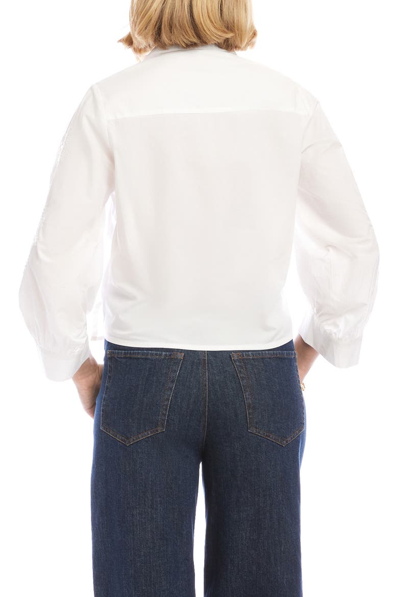 Eyelet Embroidery Tie Front Shirt, Alternate, color, WHITE