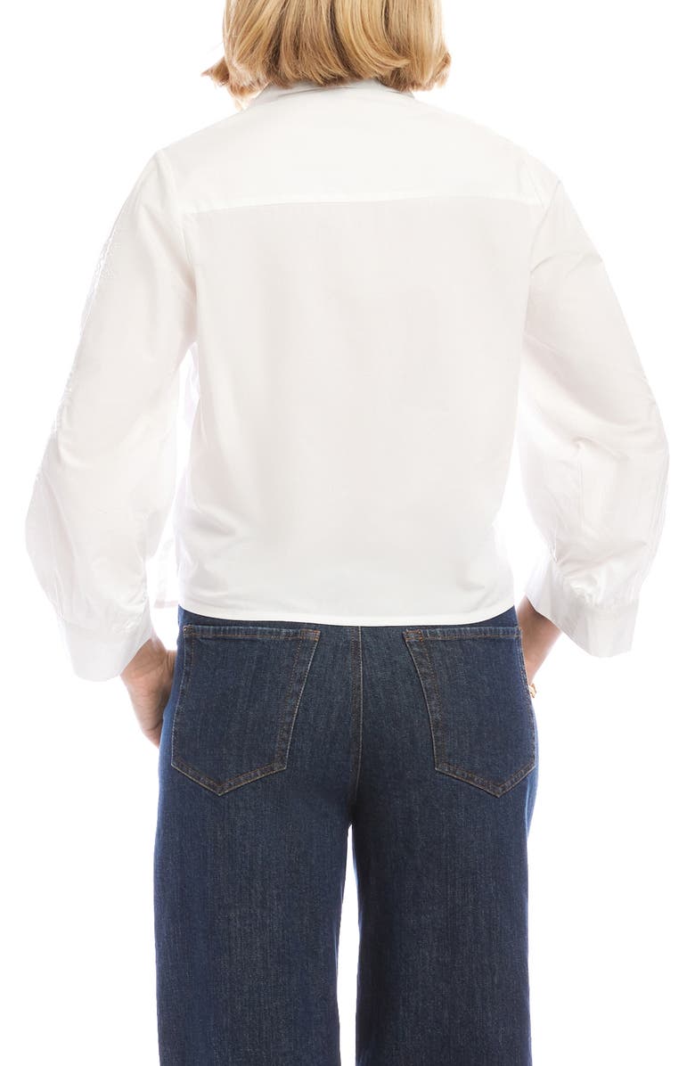 Karen Kane Eyelet Embroidery Tie Front Shirt, Alternate, color, White