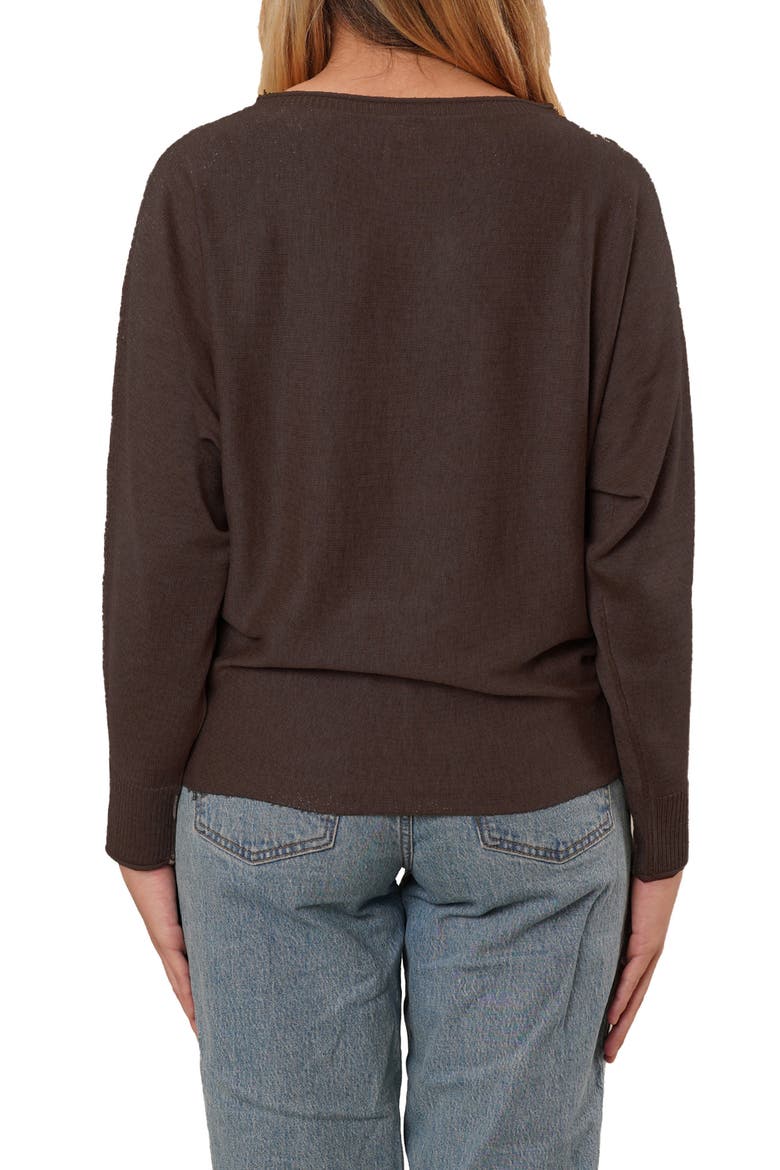 Dolman Sleeve Sweater, Alternate, color, HICKORY BROWN
