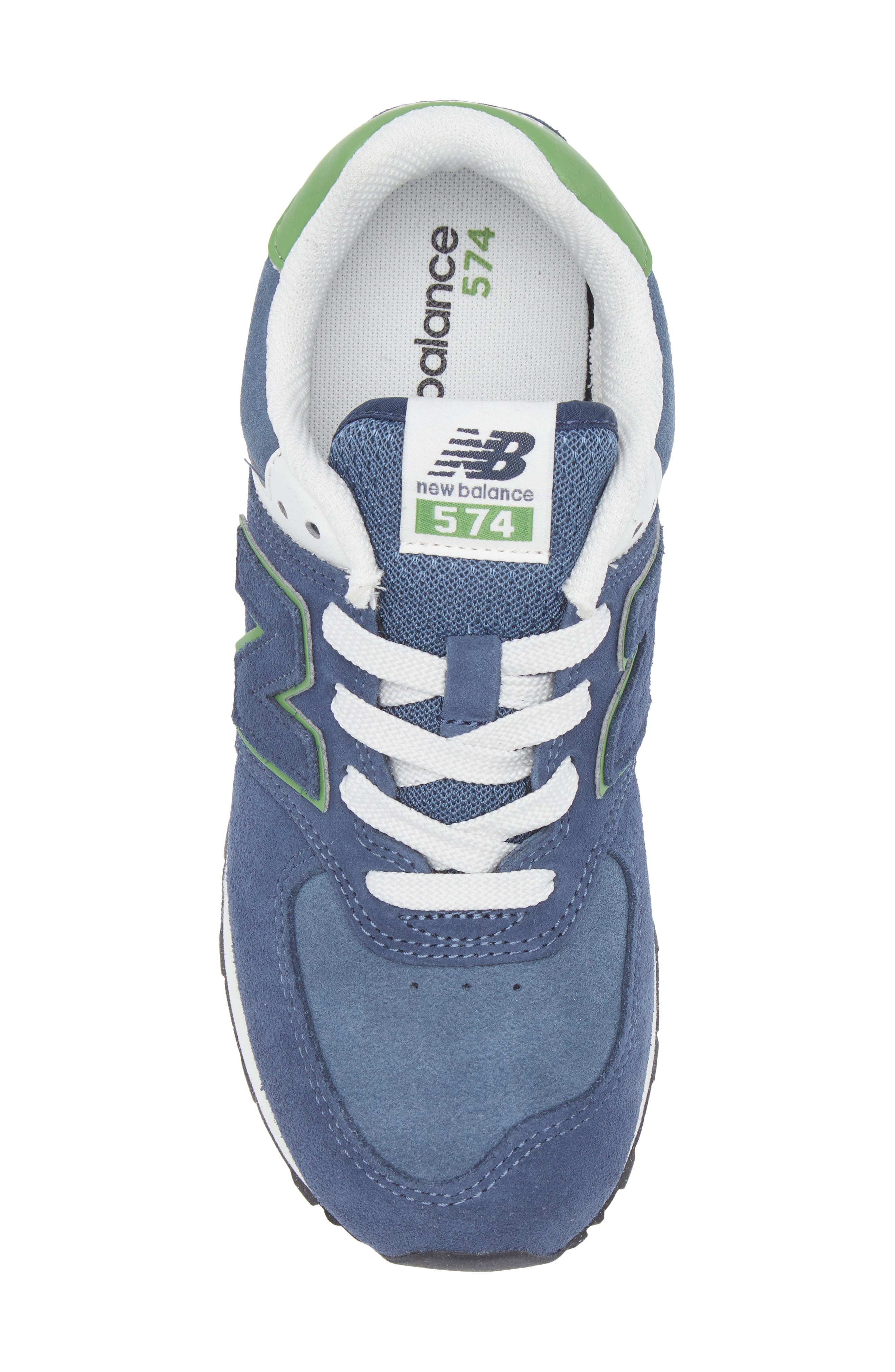 Kids' 574 Sneaker, Alternate, color, NB NAVY/ ALPINE GREEN