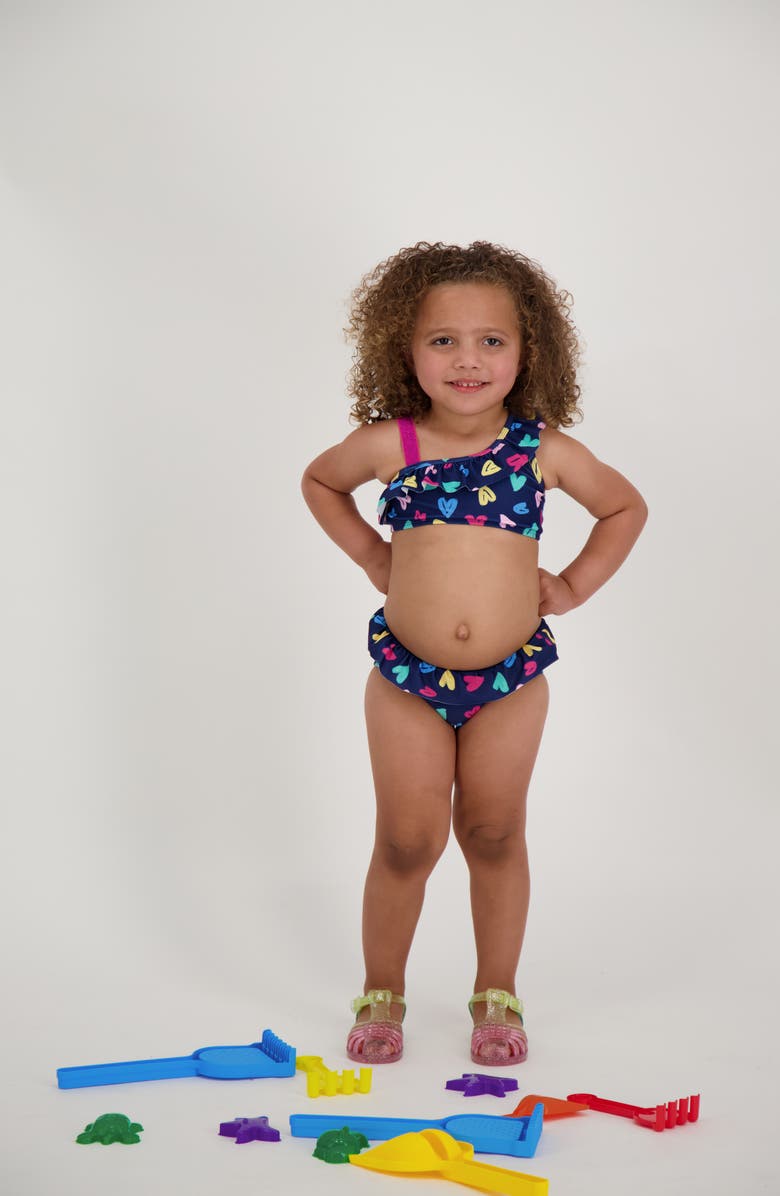 Andy & Evan Kids' Heart Print Two-Piece Swimsuit, Alternate, color, 