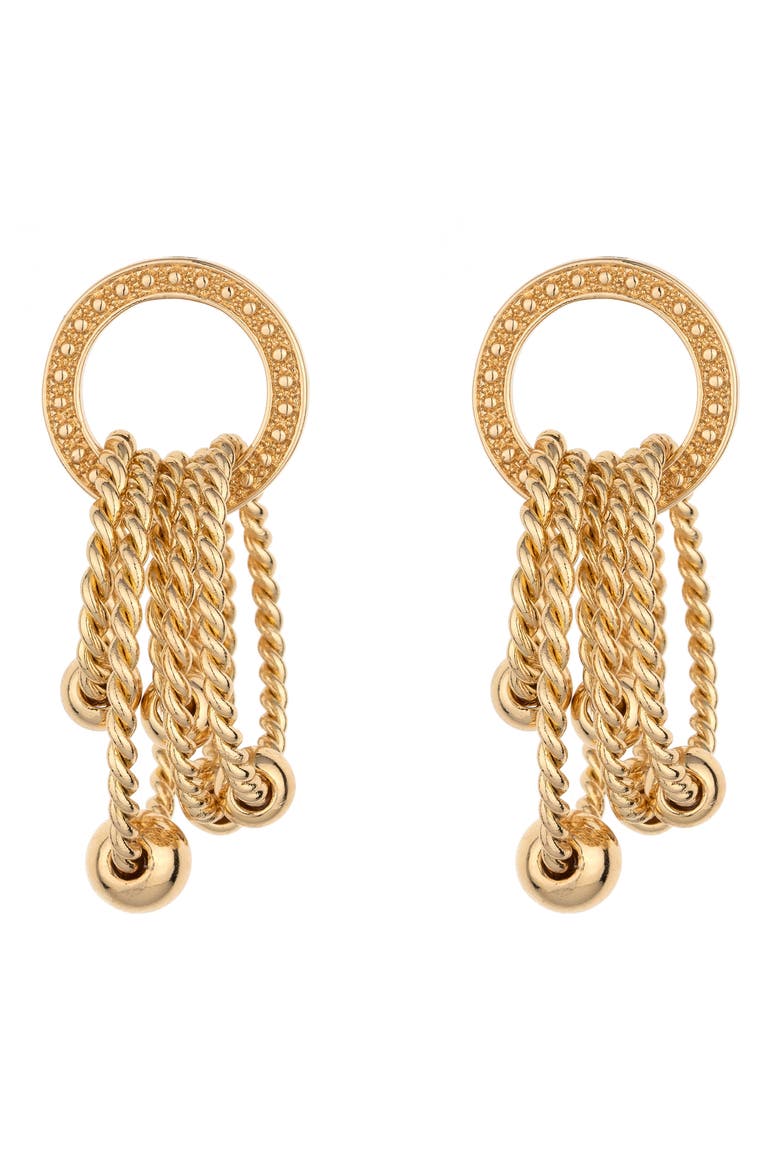Jingle Dangle Hoop Drop Earrings, Main, color, GOLD