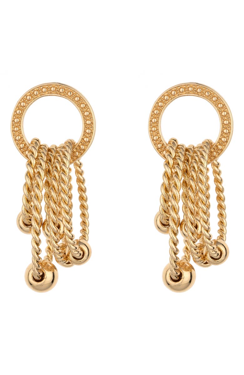 Ettika Jingle Dangle Hoop Drop Earrings, Main, color, Gold