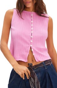 Free People Tilly Rib Button-Up Top