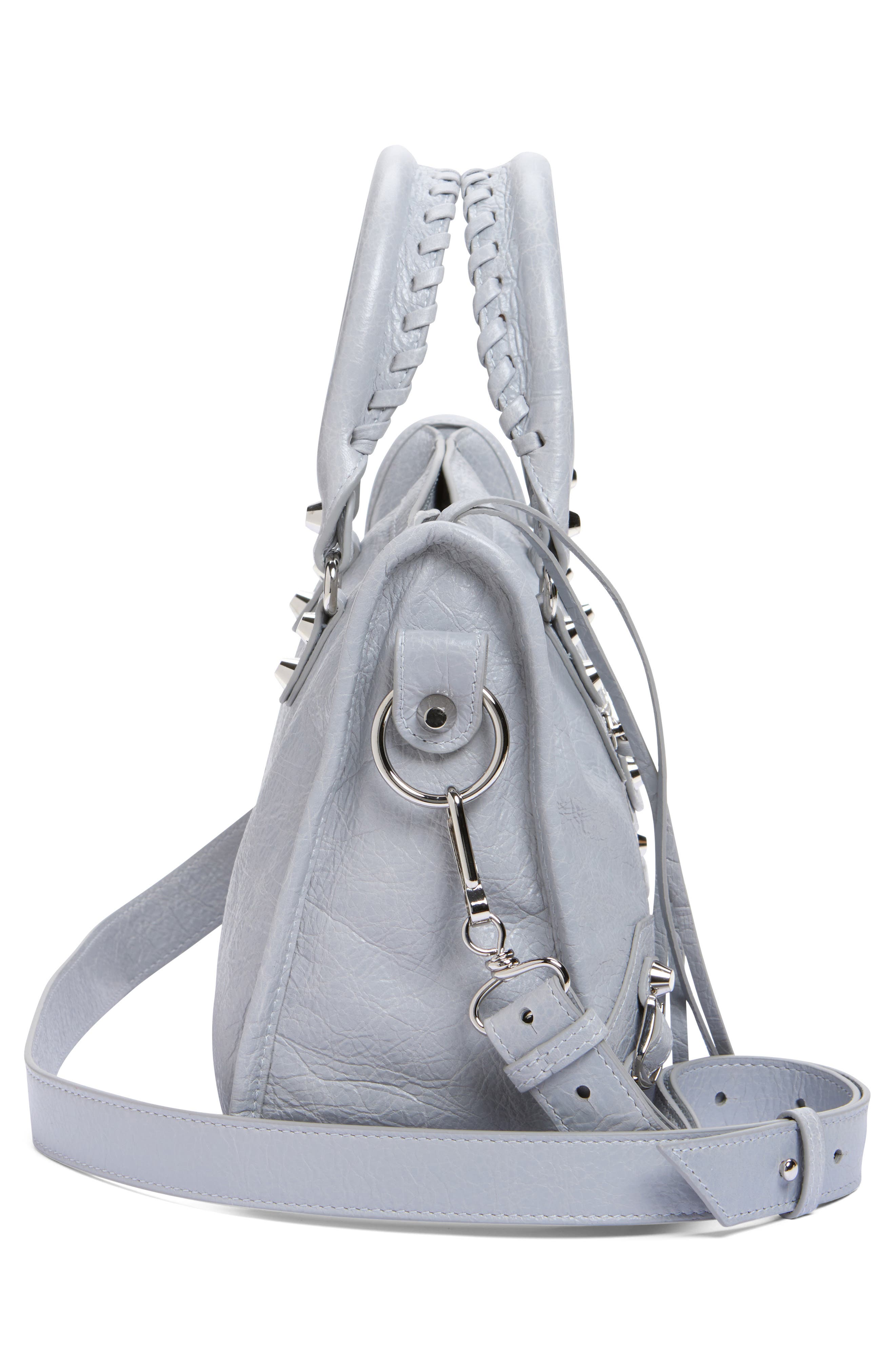 Balenciaga Small Le City Lambskin Leather Handbag, Alternate, color, 1210 Light Grey