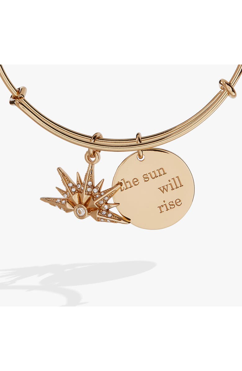 Alex and Ani The Sun Will Rise Duo Charm Bangle Bracelet, Alternate, color, 