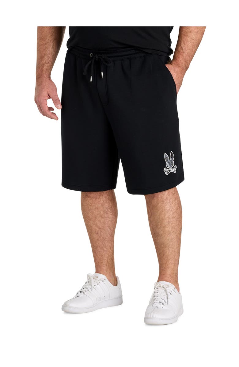 Psycho Bunny Big & Tall Olivier Pixel Bunny Shorts, Main, color, Black