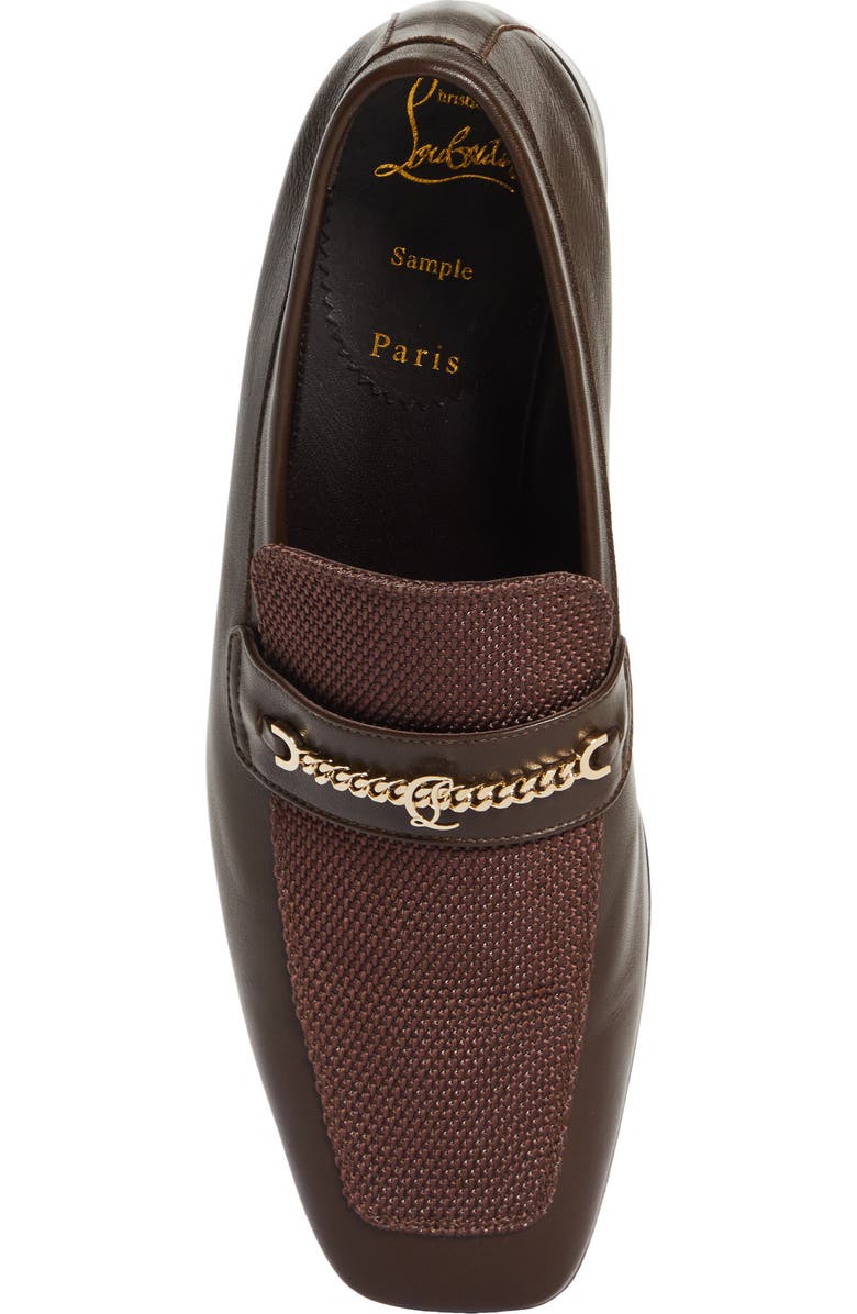 Christian Louboutin Moc Toe Leather & Nylon Loafer, Alternate, color, Cosme