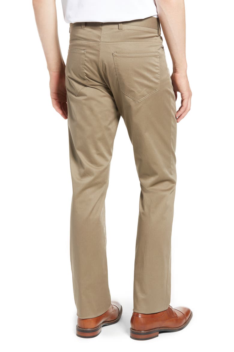 Charleston Khakis Flat Front Stretch Twill Dress Pants, Alternate, color, DK KHAKI