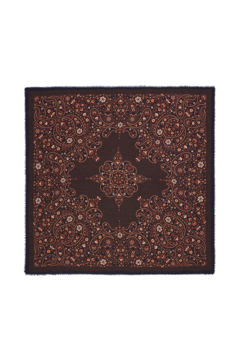 Eve Paisley Large Square Pashmina Scarf, Main, color, Brown