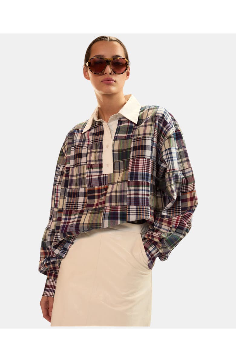 Cynthia Rowley Marisol Madras Rugby Shirt, Main, color, 