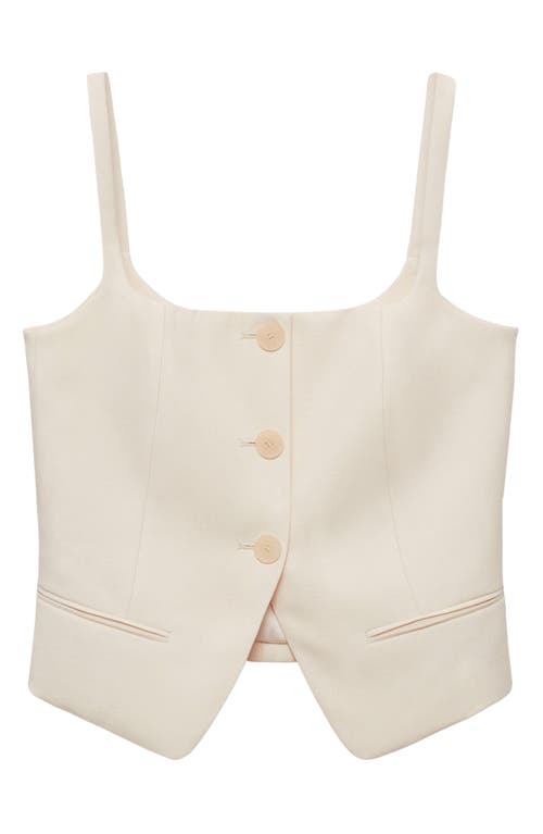 Mango Tempo Vest In Ecru