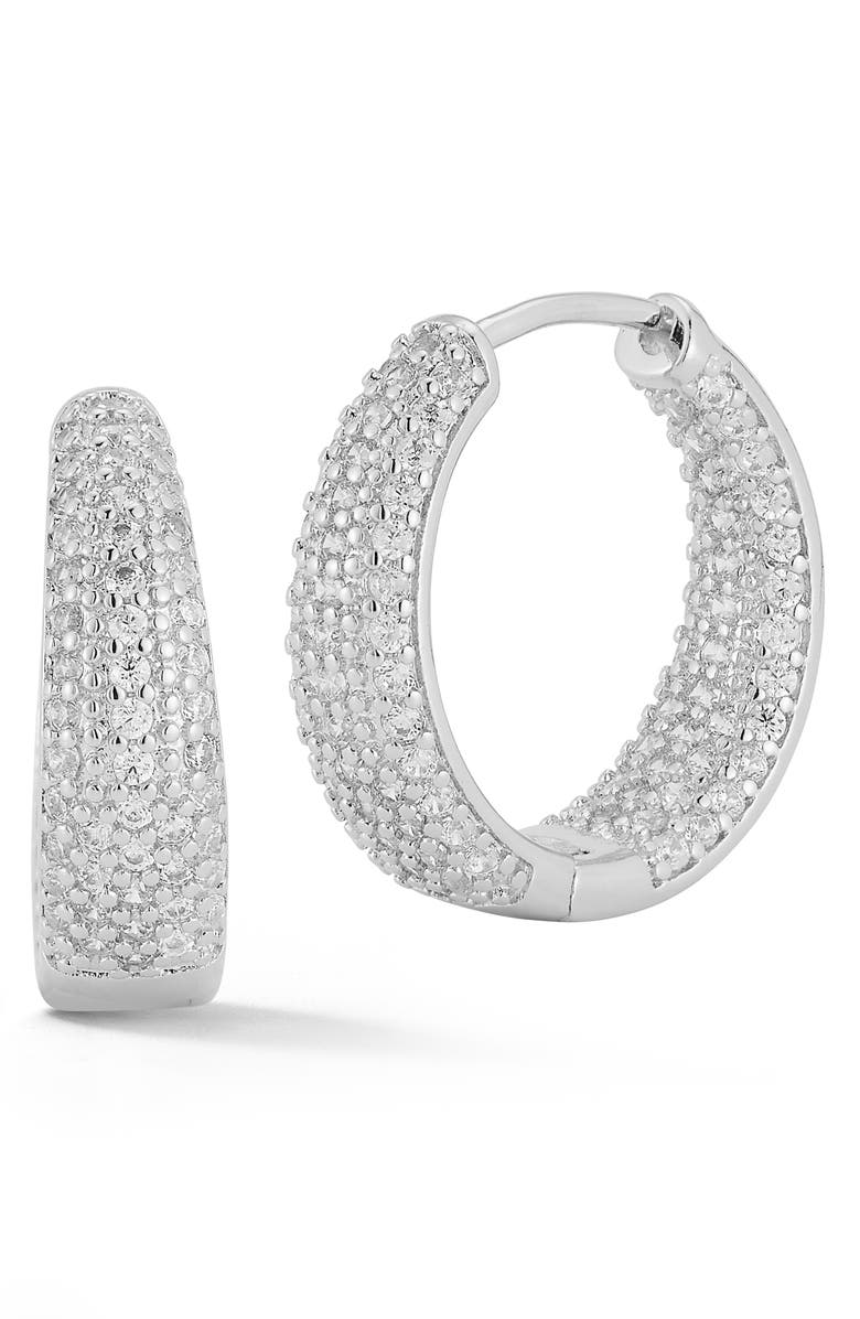 CHLOE AND MADISON Pavé Hoop Earrings, Main, color, 