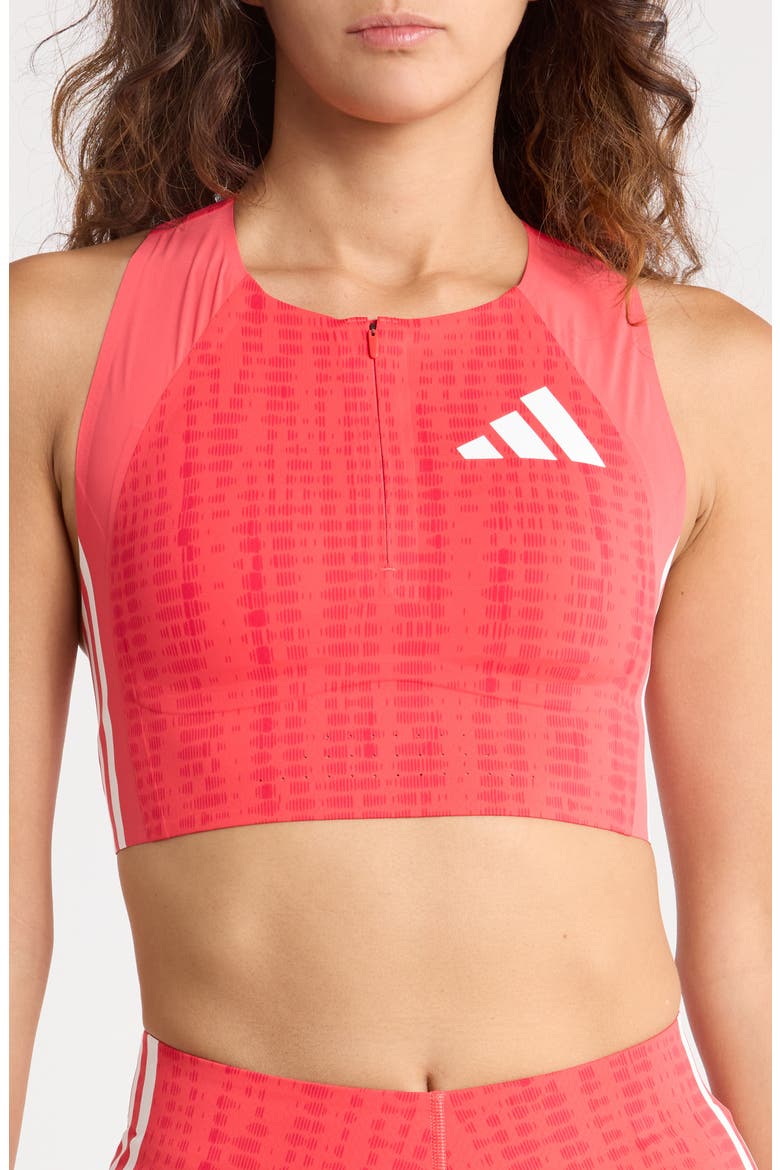 Promo Quarter Zip Crop Top, Main, color, SEMI LUCID RED/ PURE RUBY