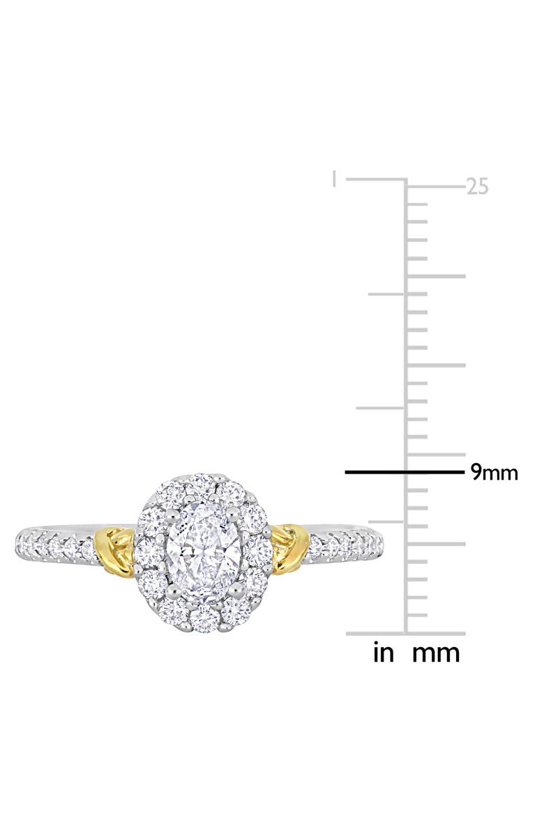 Julianna B. Diamond Oval Halo Ring 14k Gold, Alternate, color, White Gold