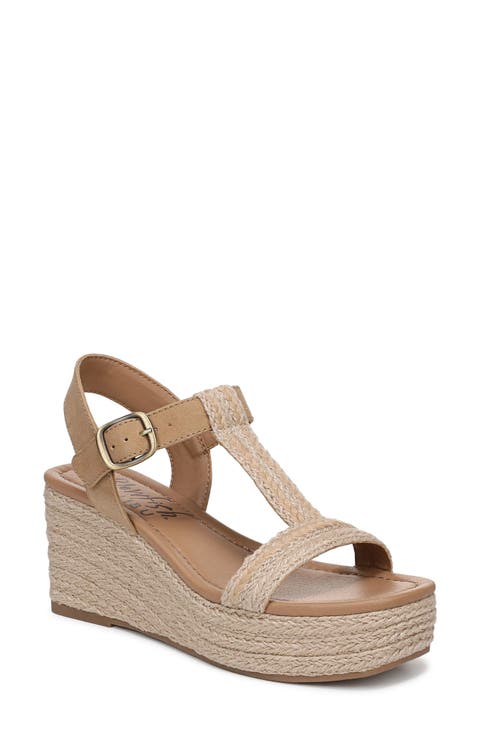 Annika T-Strap Espadrille Wedge Sandal (Women)