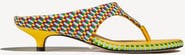Amambaih Mafalda Open Toe Thong Strapp Fabric Kitten Heel Sandal