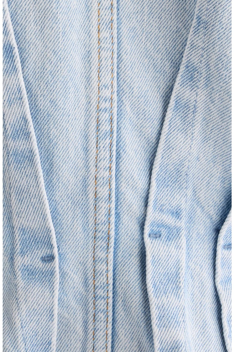 Long Sleeve Shaped Denim Minidress, Alternate, color, LIGHT BLUE