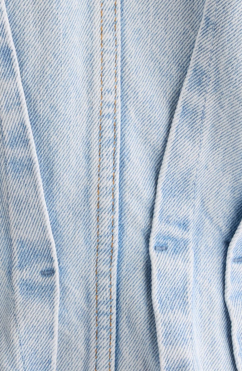 Givenchy Long Sleeve Shaped Denim Minidress, Alternate, color, Light Blue