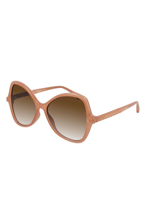 56mm Gradient Square Sunglasses