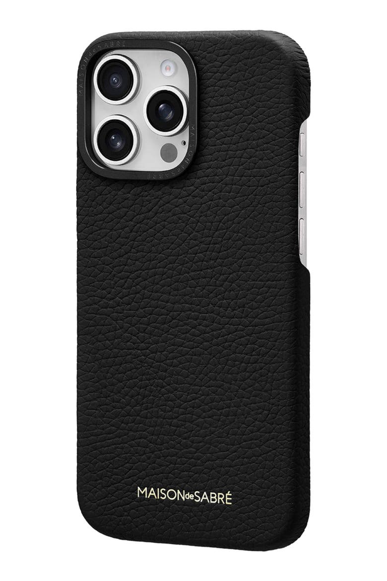 Leather Phone Case iPhone 16 Pro Max, Alternate, color, Black Caviar