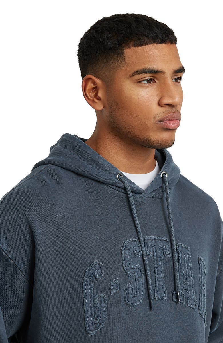 G-STAR Appliqué Logo Hoodie, Alternate, color, Dark Patriot Blue