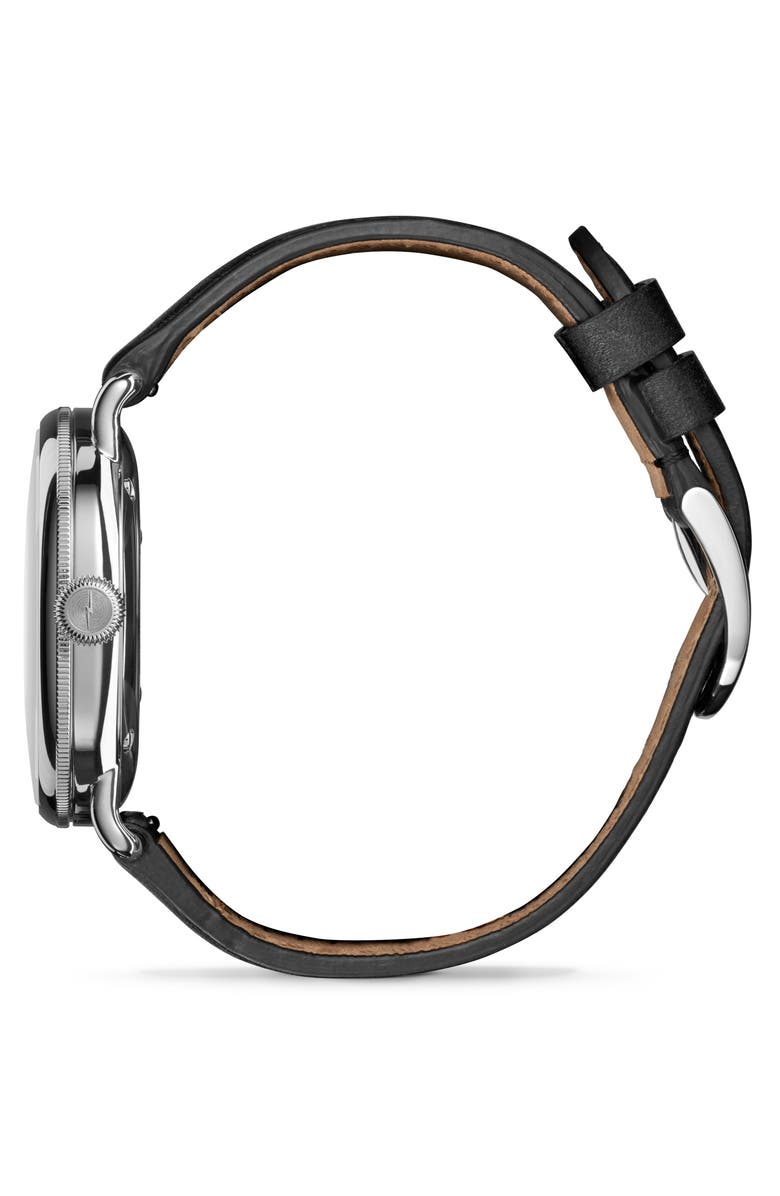 Shinola Canfield Leather Strap Watch, 38mm, Alternate, color, Black
