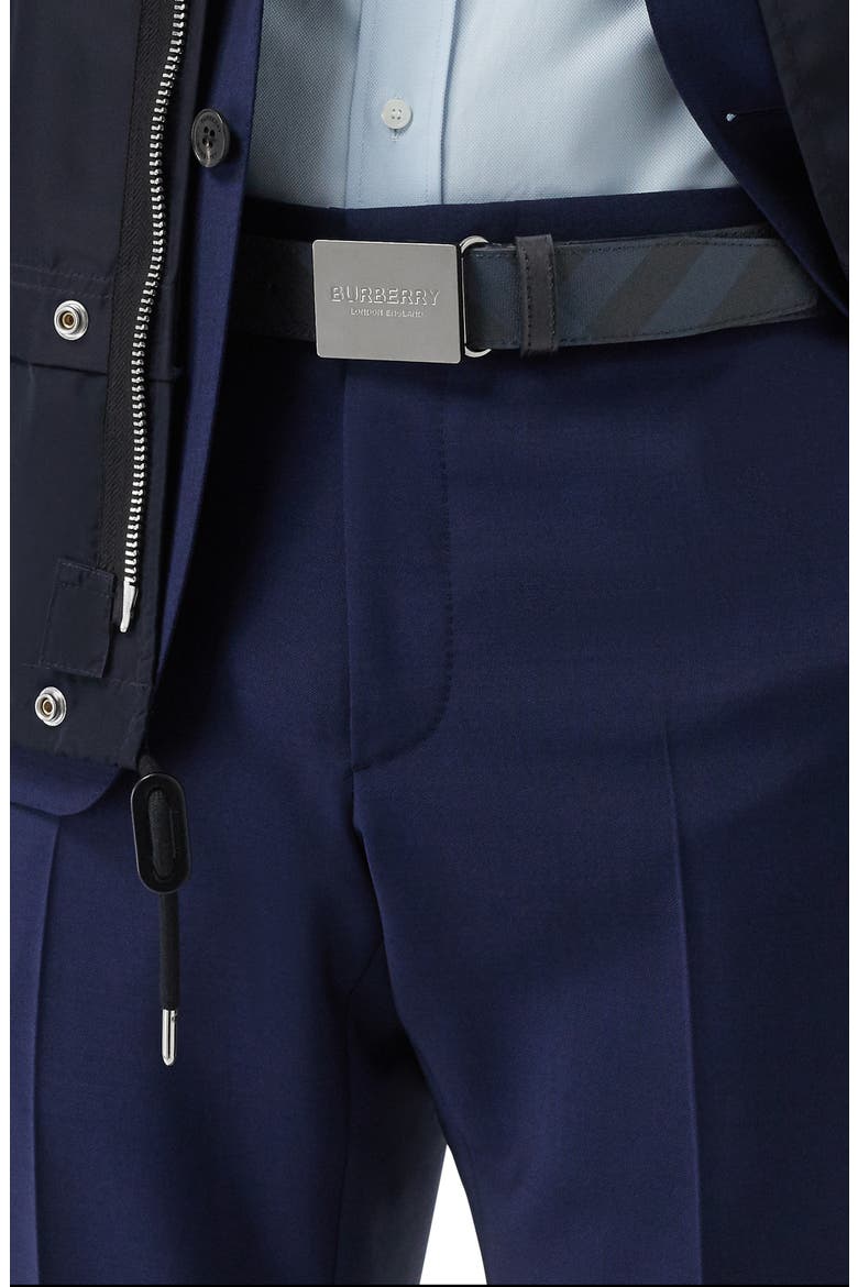 London Check Plaque Buckle Belt, Alternate, color, BLUE