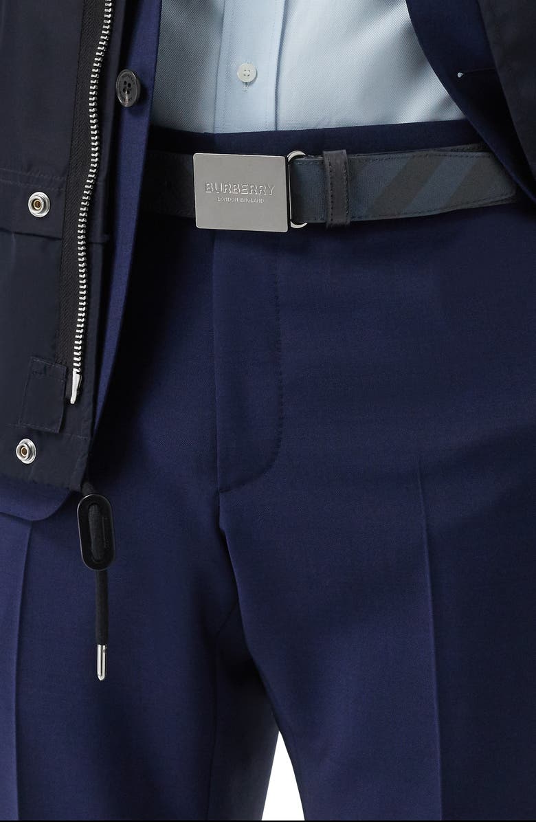 Burberry London Check Plaque Buckle Belt, Alternate, color, 