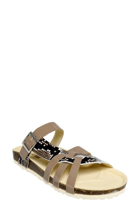 Warm Strappy Slide Sandal (Women)