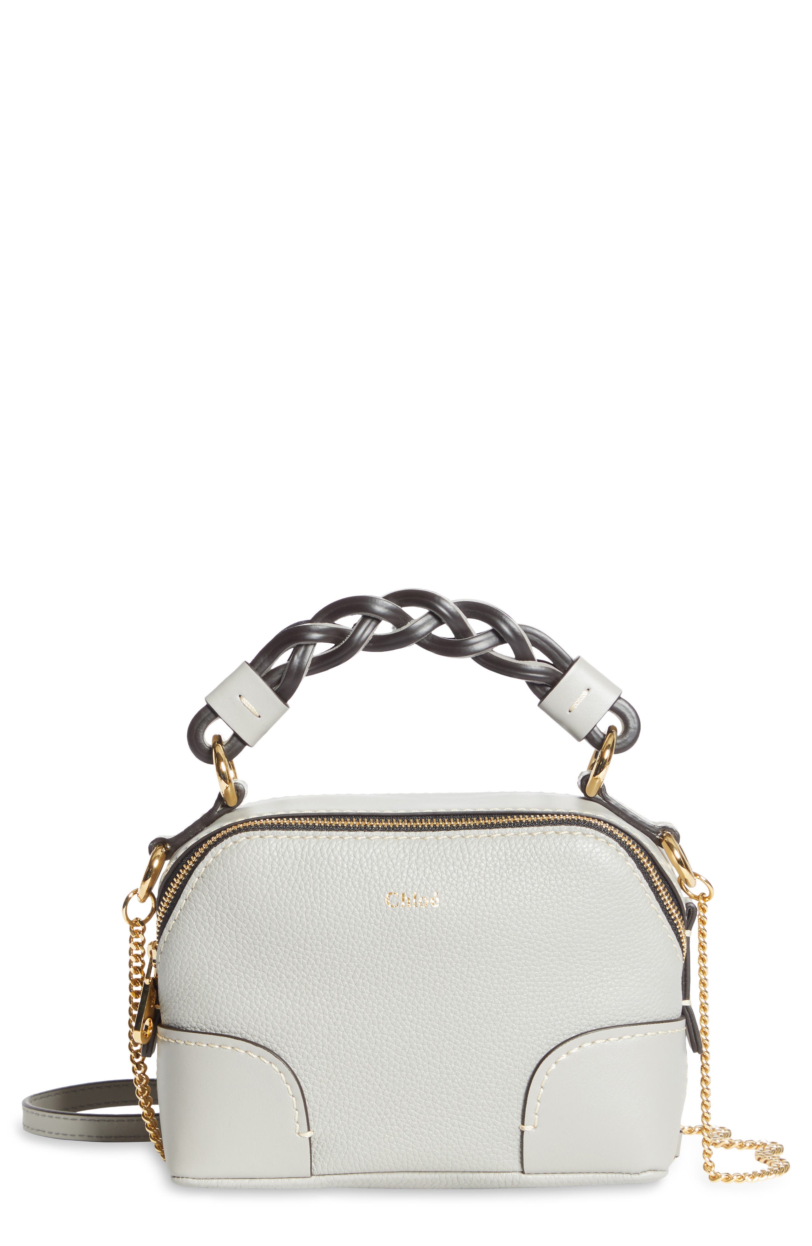 Chloé Mini Daria Hearty Floral Print Leather Crossbody Bag, Main, color, 
