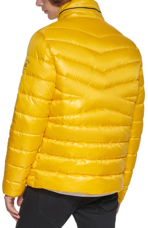 Kenneth Cole New York Hooded Puffer Jacket In Yellow