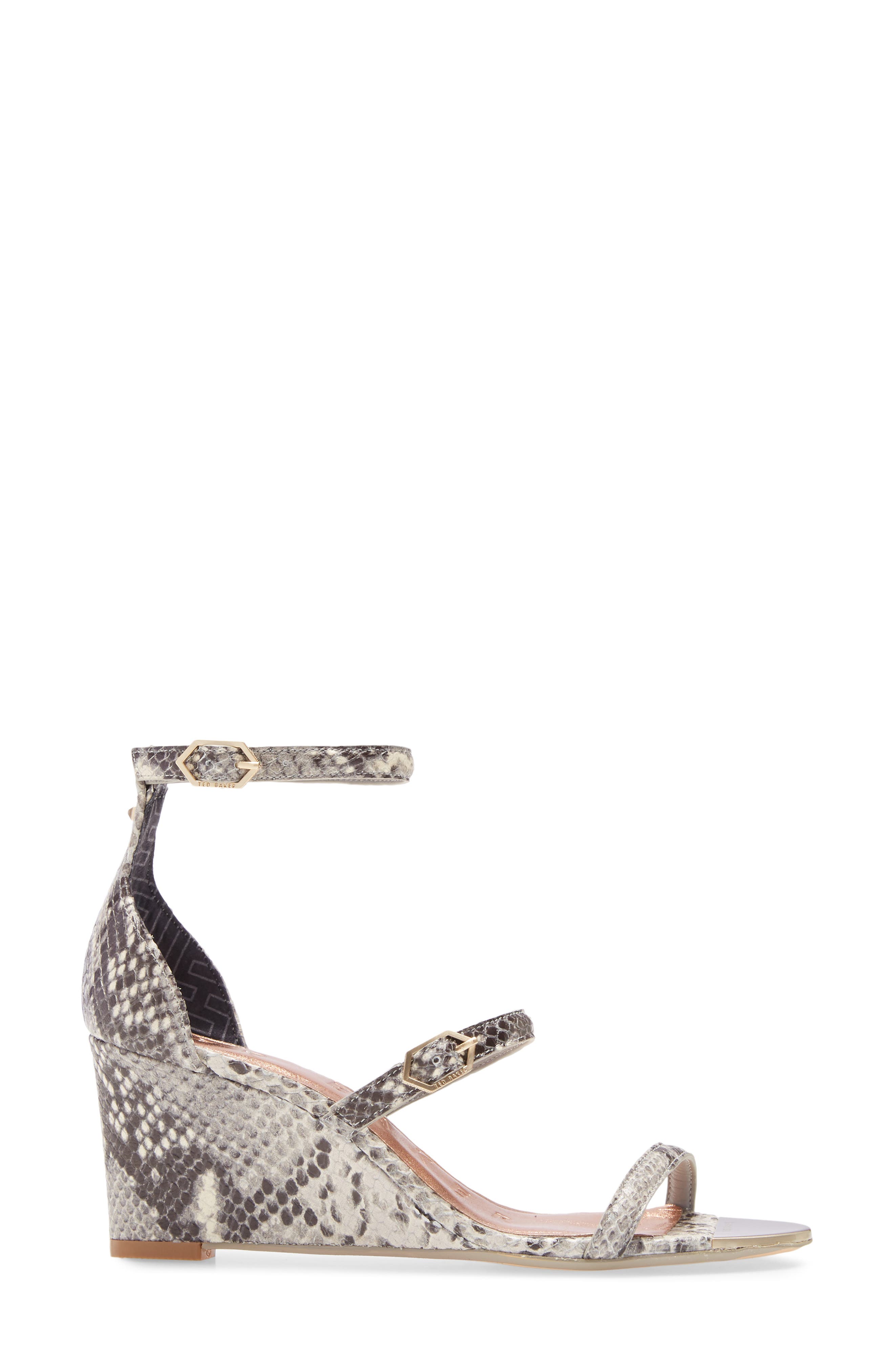 Weliin Wedge Sandal, Alternate, color, NATURAL SNAKE PRINT