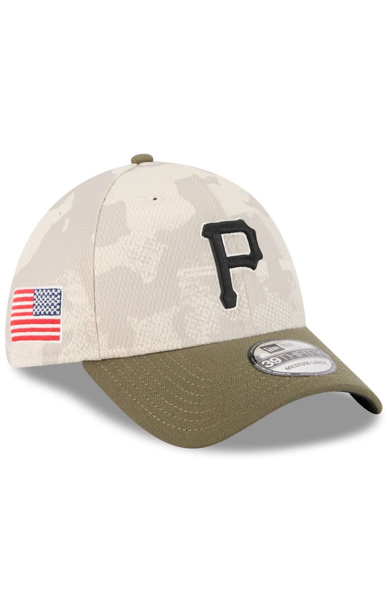 New Era Men's New Era Light Beige/Olive Pittsburgh Pirates 2025 Armed Forces Day 39THIRTY Flex Hat, Main, color, Light Beige
