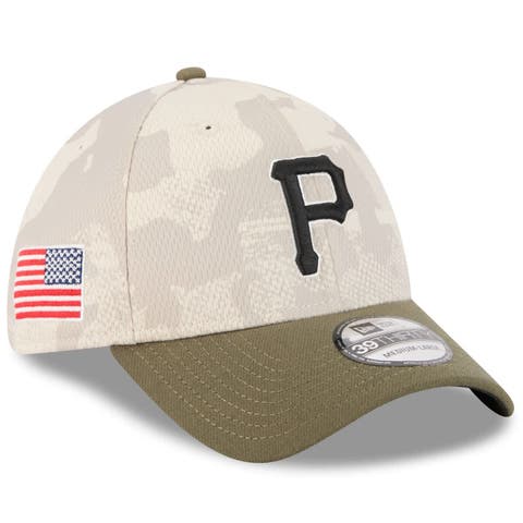 Men's New Era Light Beige/Olive Pittsburgh Pirates 2025 Armed Forces Day 39THIRTY Flex Hat