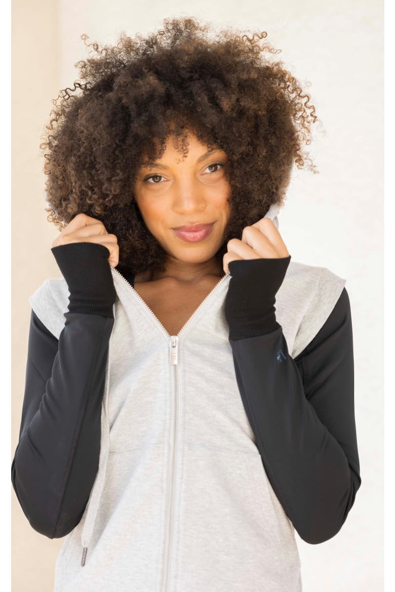 Com-pressi-on Me Hybrid Hoodie, Alternate, color, Grey/black Combo
