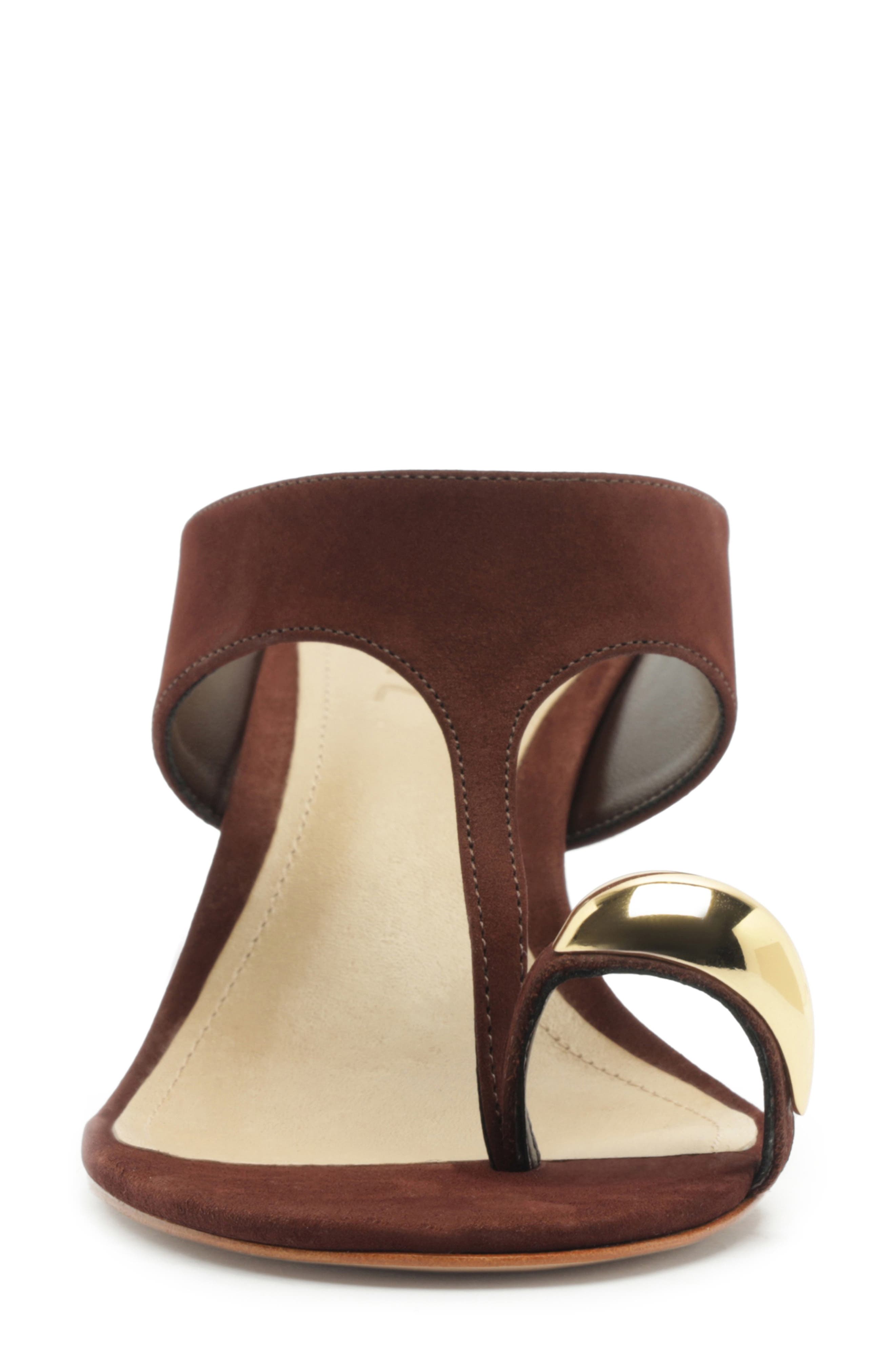 Maisie Kitten Heel Slide Sandal, Alternate, color, CHESTNUT BROWN