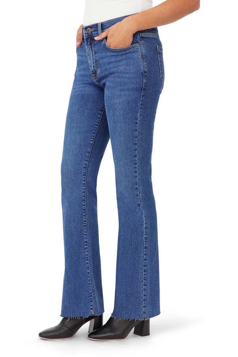Savannah High Waist Raw Hem Flare Leg Jeans, Alternate, color, MELBOURNE