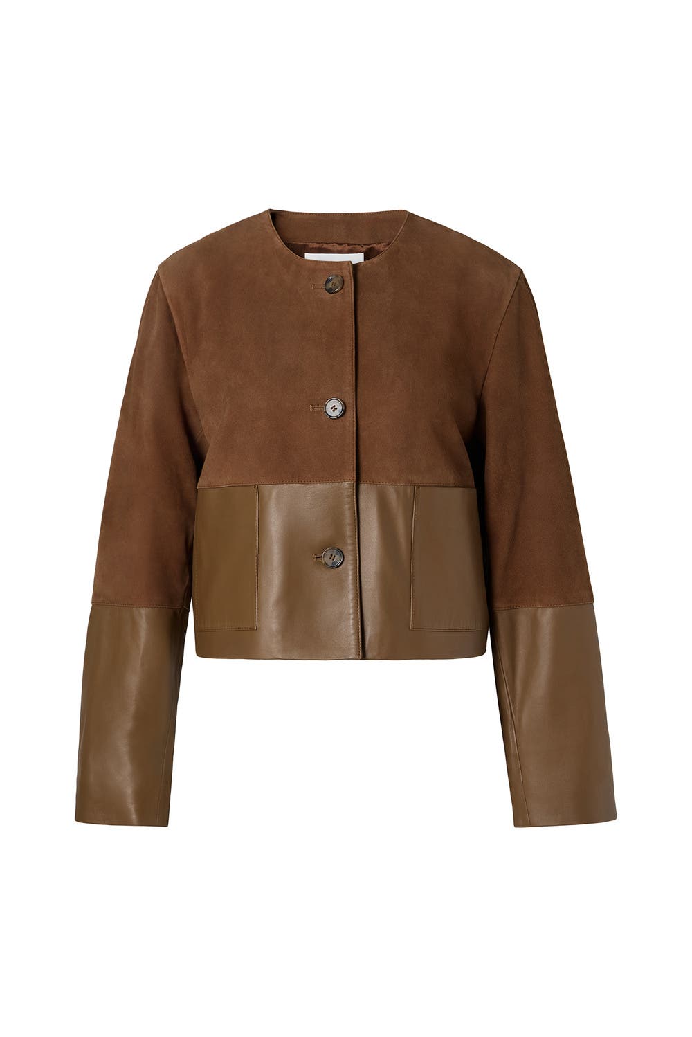 Marcie Suede Leather Cropped Jacket - image 2