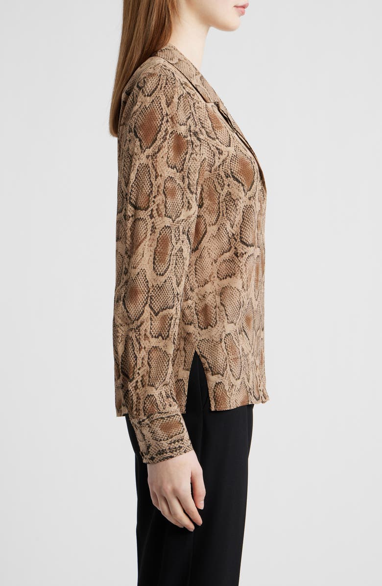 KOBI HALPERIN Piper Snake Print Button-Up Shirt, Alternate, color, Tannin Multi