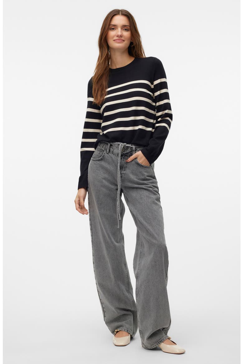 Saba Stripe Sweater, Alternate, color, BLACK STRIPES BIRCH
