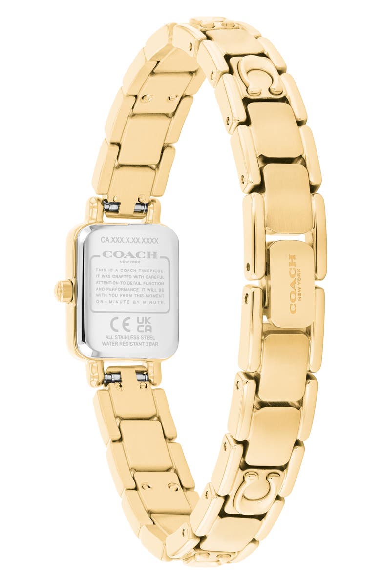COACH Mara Tank Goldtone Bracelet Watch, 15.5mm x 19mm, Alternate, color, 