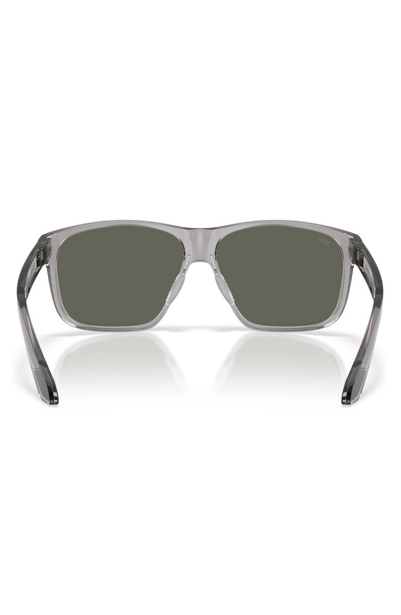 Costa Del Mar Trades 60mm Polarized Square Sunglasses, Alternate, color, Gray Crystal / Blue 580P