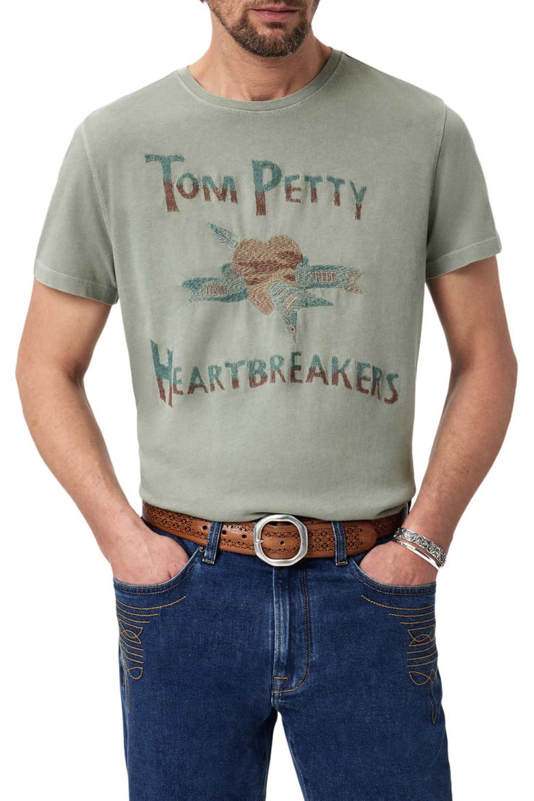 Tom Petty Organic Cotton Embroidered T-Shirt, Main, color, ASH