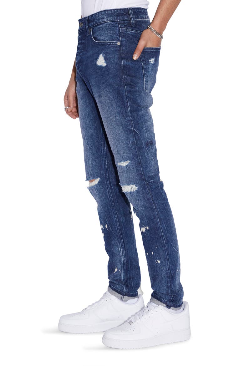 Chitch Glory Trashed Ripped Repaired Jeans, Alternate, color, DENIM